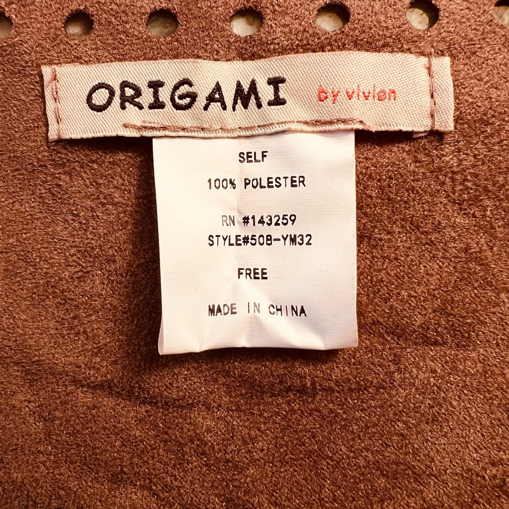 NEW Brown Cape with Suede like fabric and fringe. One Size.